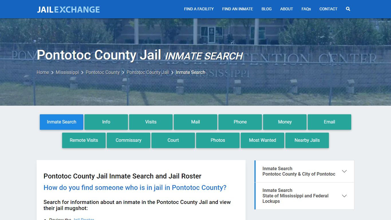 Pontotoc County Jail Inmate Search - Jail Exchange